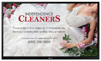 Example of an adLocal advertisment, Independence Cleaners 